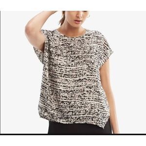MM Lafleur Black and White Patterned Blouse